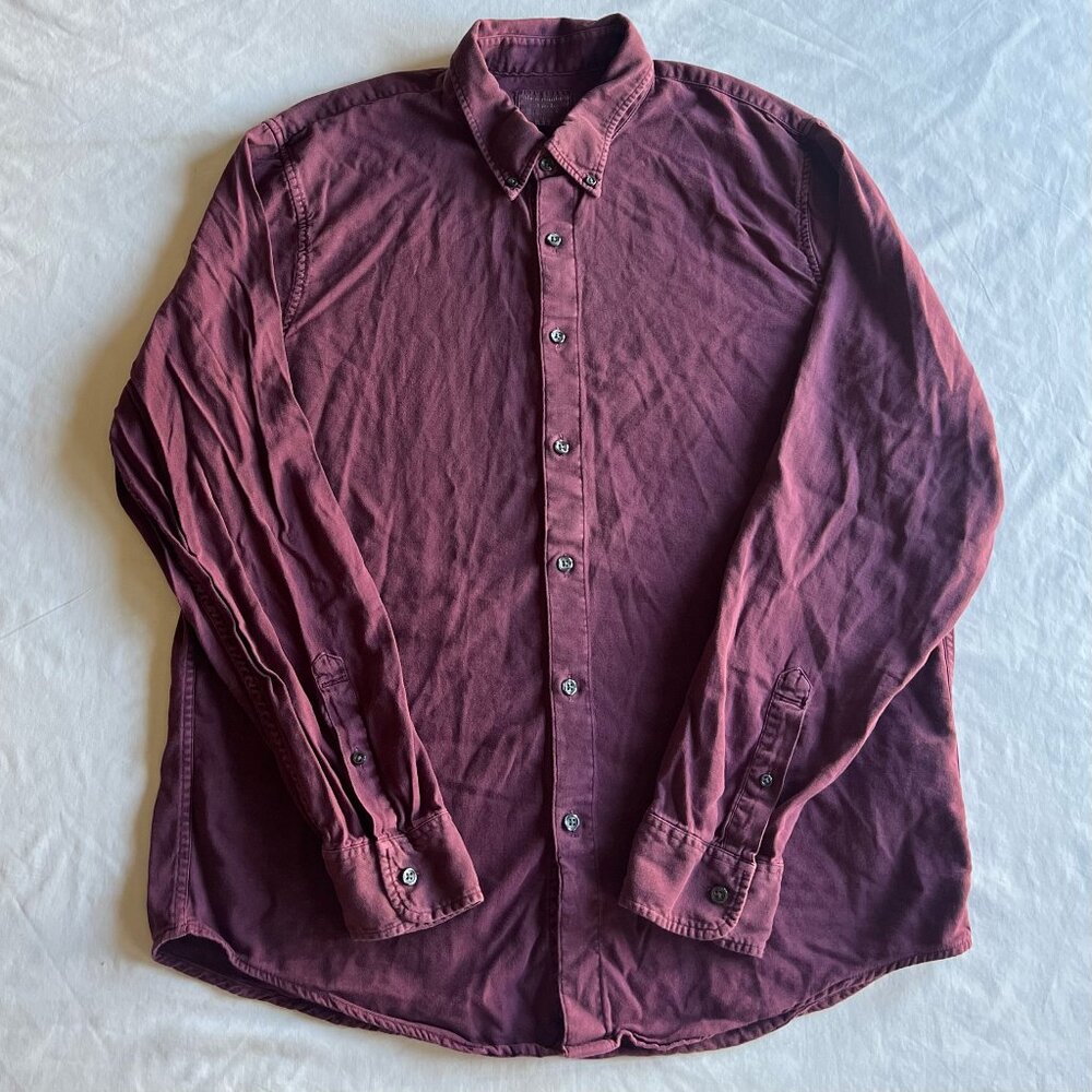 Abercrombie & Fitch Maroon Long Sleeve Button Down Shirt - Men's X-Large